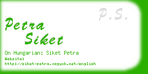 petra siket business card